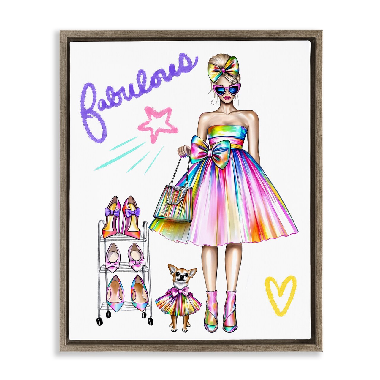 Stupell Industries Fabulous Girl & Dog Floating Frame, design by Jess Stempel